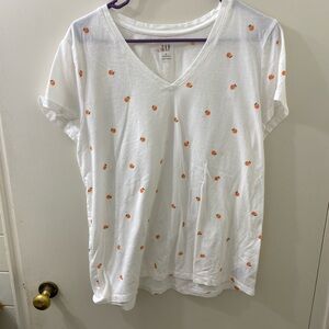 GAP White and Orange Short Sleeve T-Shirt